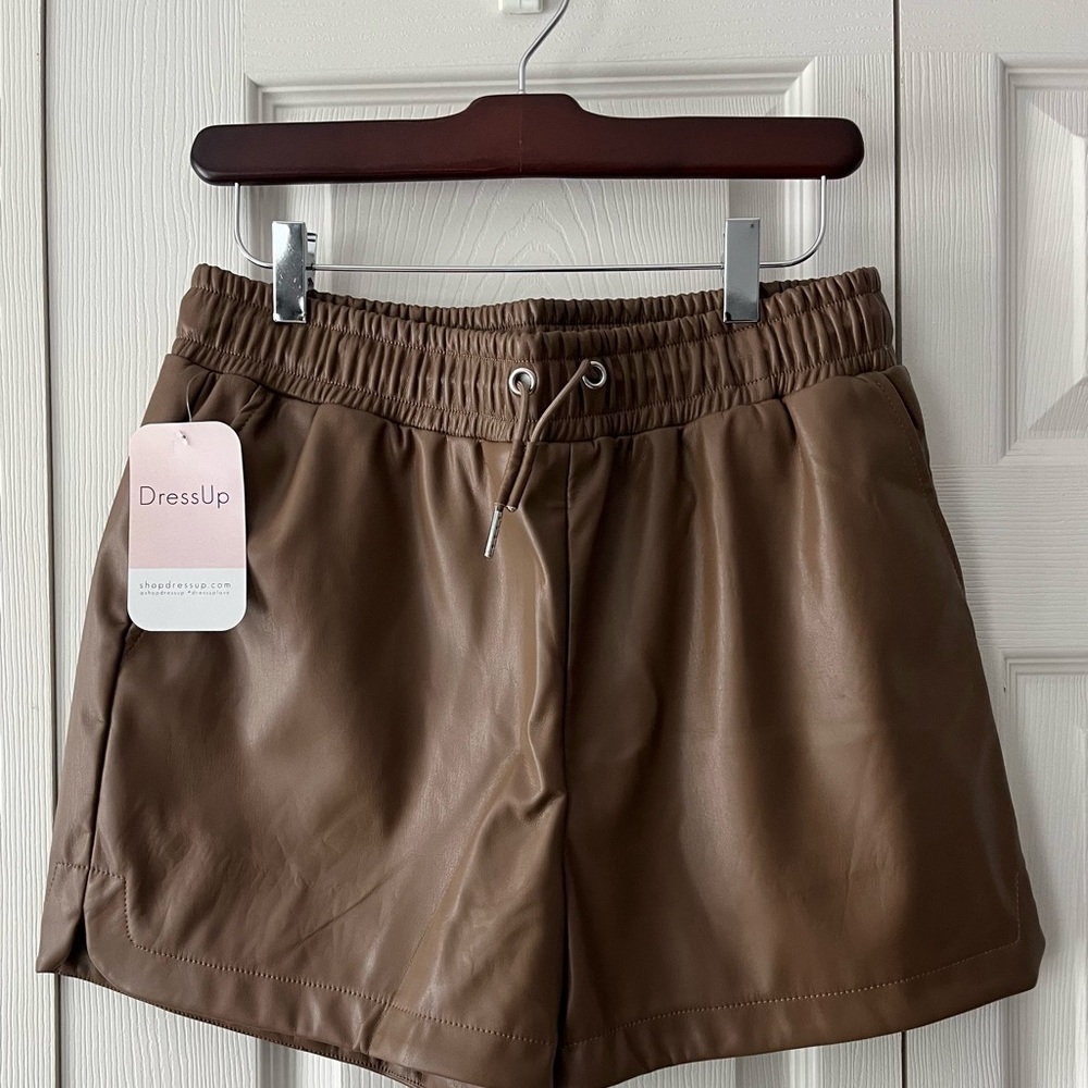 Faux leather shorts